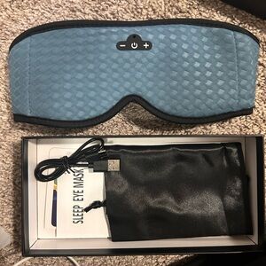 Blue Sleep Eye Mask with USB Cable